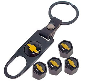 Tampa de Válvula/Bico/Ventil GM Preta c/ Chaveiro