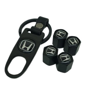 Tampa de Válvula/Bico/Ventil Honda Preta c/ Chaveiro