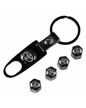 Tampa de Válvula/Bico/Ventil Toyota Preta c/ Chaveiro