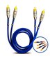 Cabo RCA Prime Plug Metal Azul 5mm 1m Svart TechOne