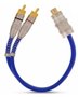 Cabo 5mm Y RCA Prime Plug Metal Azul 1 Fêmea e 2 Machos Svart Techone