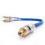 Cabo 5mm Y RCA Prime Plug Metal Azul 1 Fêmea e 2 Machos Svart Techone