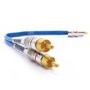 Cabo 5mm Y RCA Prime Plug Metal Azul 1 Fêmea e 2 Machos Svart Techone