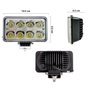 Farol Auxiliar Retangular 8 Led 24W 10-30V Cinoy (medidas: A:8cm x L:15cm x P:6cm)
