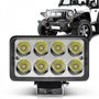 Farol Auxiliar Retangular 8 Led 24W 10-30V Cinoy (medidas: A:8cm x L:15cm x P:6cm)