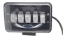Farol Retangular Mascara Negra Off Road 30W BIVOLT-12v/24v (Feixe Linear, 17 X 10)