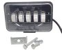 Farol Retangular Mascara Negra Off Road 30W BIVOLT-12v/24v (Feixe Linear, 17 X 10)
