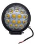 Farol Spot OFF ROAD 14 Leds 42W 4D BIVOLT Amarelo (diametro 11,4cm, espessura 4cm)