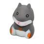 Hamster Decorativo Cinza c/ Óculos e Corrente Amarelo (sem capacete)