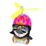 Hamster Decorativo Cinza c/ Óculos e Corrente Amarelo (sem capacete)