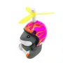 Hamster Decorativo Cinza c/ Óculos e Corrente Amarelo (sem capacete)