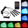 Kit 4 Barras Led c/ Controle 12V Sincronizada 7 Cores Função Ritmo da Música