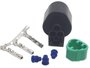 KIT Conector 3 Vias FEMEA Preto c/ Trava Verde L-19/2K