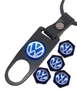 Tampa de Válvula/Bico/Ventil VOLKSWAGEN VW Preta c/ Chaveiro